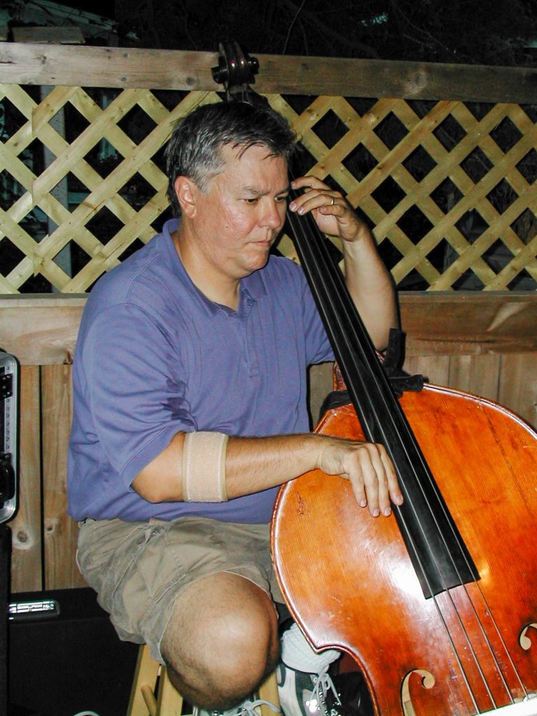 Otsego Jazz Ensemble bassist Bob Murray performing with the band at the former Bay Pointe Restaurant