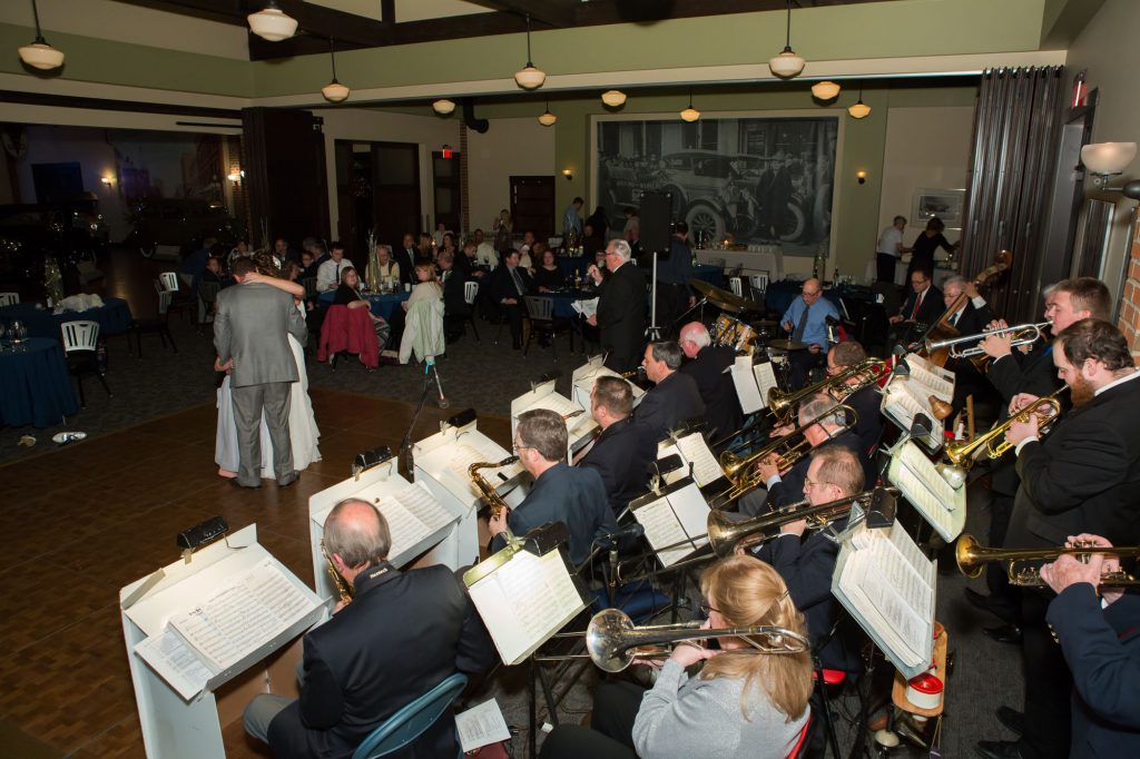 Otsego Jazz Ensemble playing a wedding gig at the Gilmore Car Museum in Hickory Corners, Michigan
